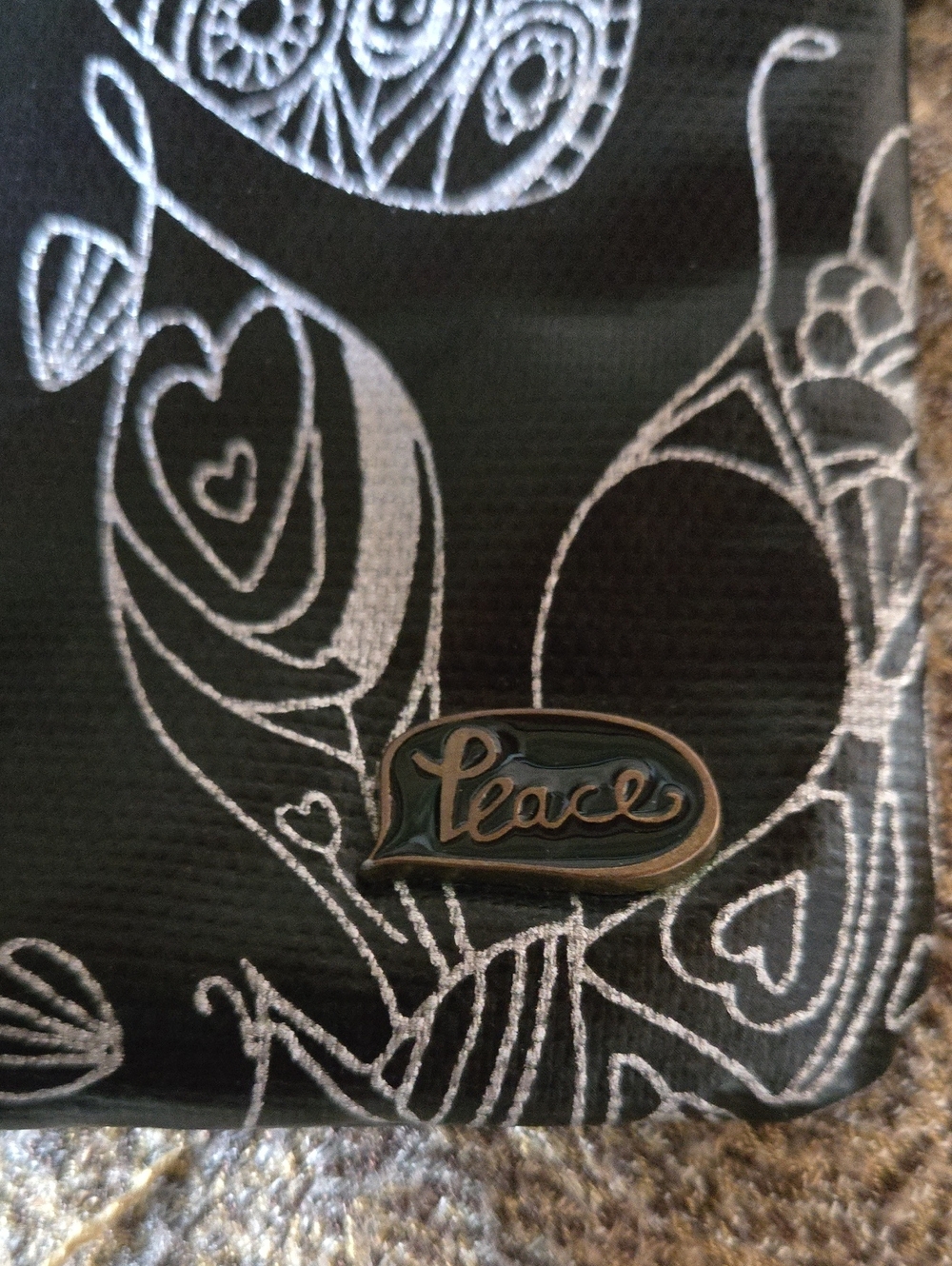 Sakroots Black White Floral Wristlet with Removable Strap - Picture 3 of 5